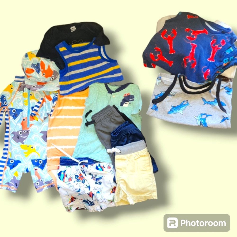 12 - 18 months baby boy pool - Beach - 12 piece summer bundle